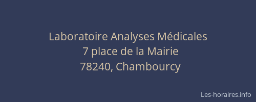 Laboratoire Analyses M&eacute;dicales