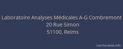 Laboratoire Analyses Médicales A-G Combremont