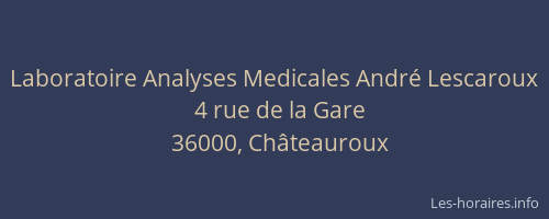 Laboratoire Analyses Medicales André Lescaroux