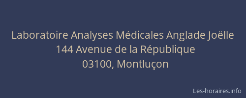 Laboratoire Analyses Médicales Anglade Joëlle