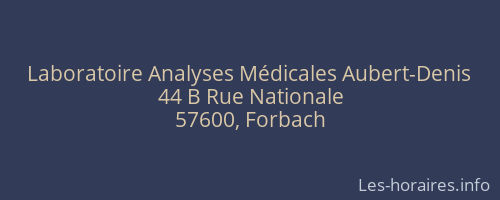 Laboratoire Analyses Médicales Aubert-Denis