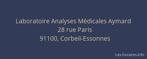 Laboratoire Analyses Médicales Aymard