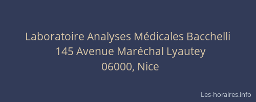 Laboratoire Analyses Médicales Bacchelli