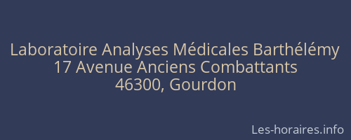 Laboratoire Analyses Médicales Barthélémy