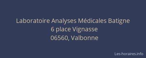 Laboratoire Analyses Médicales Batigne