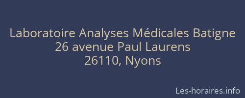 Laboratoire Analyses Médicales Batigne