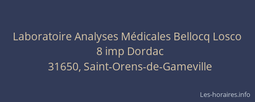 Laboratoire Analyses Médicales Bellocq Losco