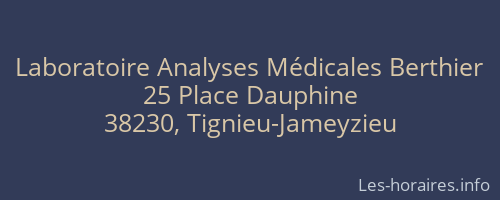 Laboratoire Analyses Médicales Berthier