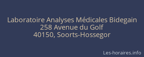 Laboratoire Analyses Médicales Bidegain