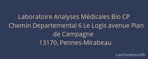 Laboratoire Analyses Médicales Bio CP