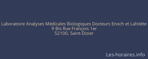 Laboratoire Analyses Médicales Biologiques Docteurs Enoch et Lahitète