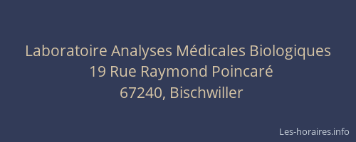 Laboratoire Analyses Médicales Biologiques