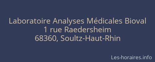 Laboratoire Analyses Médicales Bioval