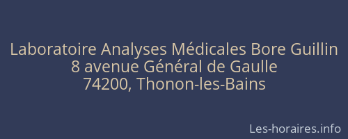 Laboratoire Analyses Médicales Bore Guillin