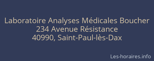 Laboratoire Analyses Médicales Boucher