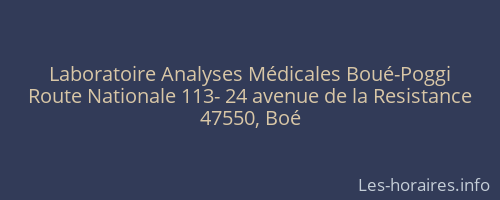 Laboratoire Analyses Médicales Boué-Poggi