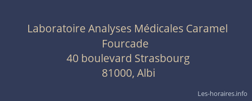 Laboratoire Analyses Médicales Caramel Fourcade