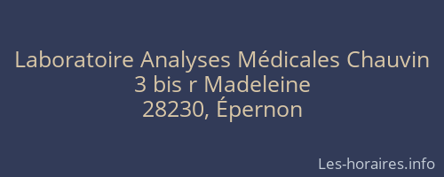 Laboratoire Analyses Médicales Chauvin