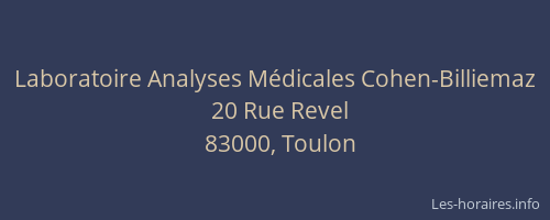 Laboratoire Analyses Médicales Cohen-Billiemaz