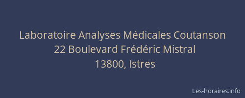 Laboratoire Analyses Médicales Coutanson