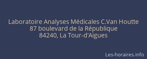 Laboratoire Analyses Médicales C.Van Houtte