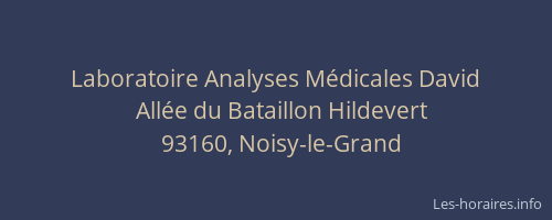 Laboratoire Analyses Médicales David