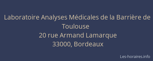 Laboratoire Analyses Médicales de la Barrière de Toulouse
