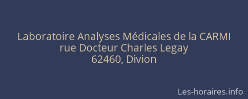 Laboratoire Analyses Médicales de la CARMI