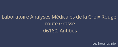 Laboratoire Analyses Médicales de la Croix Rouge