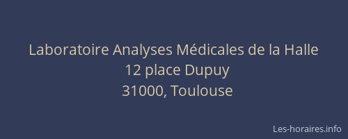Laboratoire Analyses Médicales de la Halle