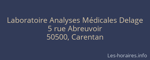 Laboratoire Analyses Médicales Delage