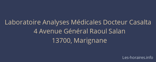 Laboratoire Analyses Médicales Docteur Casalta