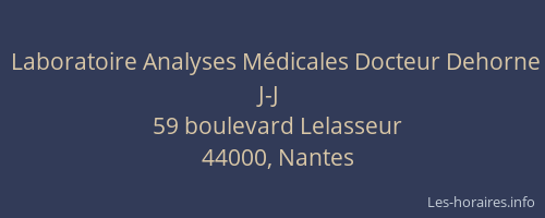 Laboratoire Analyses Médicales Docteur Dehorne J-J
