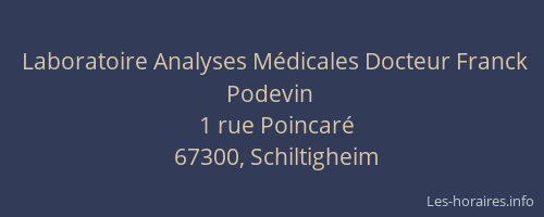 Laboratoire Analyses Médicales Docteur Franck Podevin