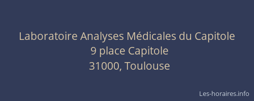 Laboratoire Analyses Médicales du Capitole