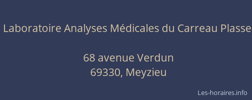Laboratoire Analyses Médicales du Carreau Plasse