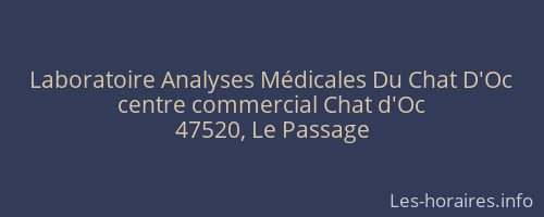 Laboratoire Analyses Médicales Du Chat D'Oc