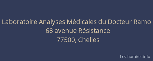 Laboratoire Analyses Médicales du Docteur Ramo