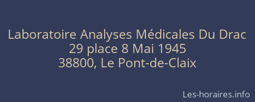 Laboratoire Analyses Médicales Du Drac