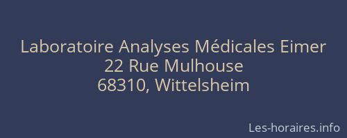 Laboratoire Analyses Médicales Eimer