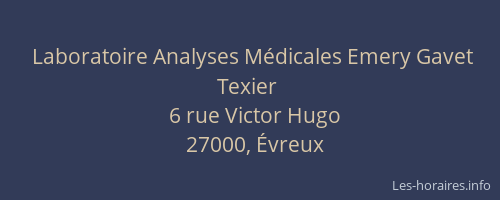 Laboratoire Analyses Médicales Emery Gavet Texier