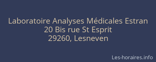 Laboratoire Analyses Médicales Estran