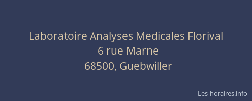 Laboratoire Analyses Medicales Florival