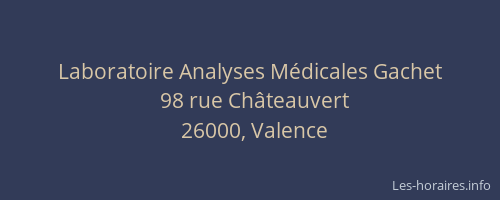 Laboratoire Analyses Médicales Gachet
