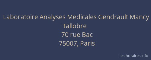 Laboratoire Analyses Medicales Gendrault Mancy Tallobre