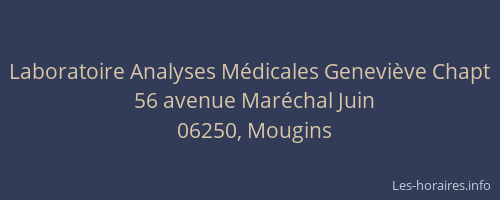 Laboratoire Analyses Médicales Geneviève Chapt