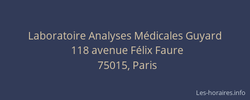 Laboratoire Analyses Médicales Guyard