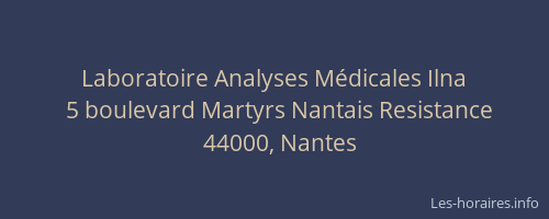 Laboratoire Analyses Médicales Ilna