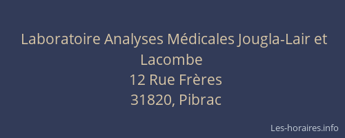 Laboratoire Analyses Médicales Jougla-Lair et Lacombe