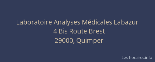 Laboratoire Analyses Médicales Labazur